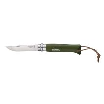 Couteau baroudeur N8 kaki + lien cuir - OPINEL
